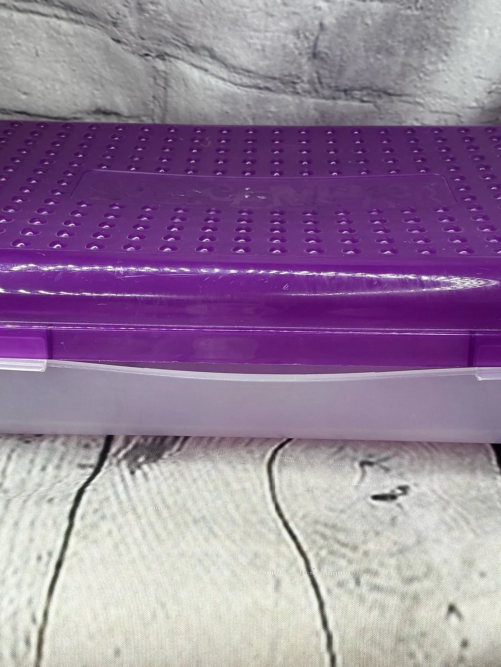 Vtg 90s Nostalgia Kidcore Spacemaker Pencil Box Case Purple Clear 11x7 AS IS